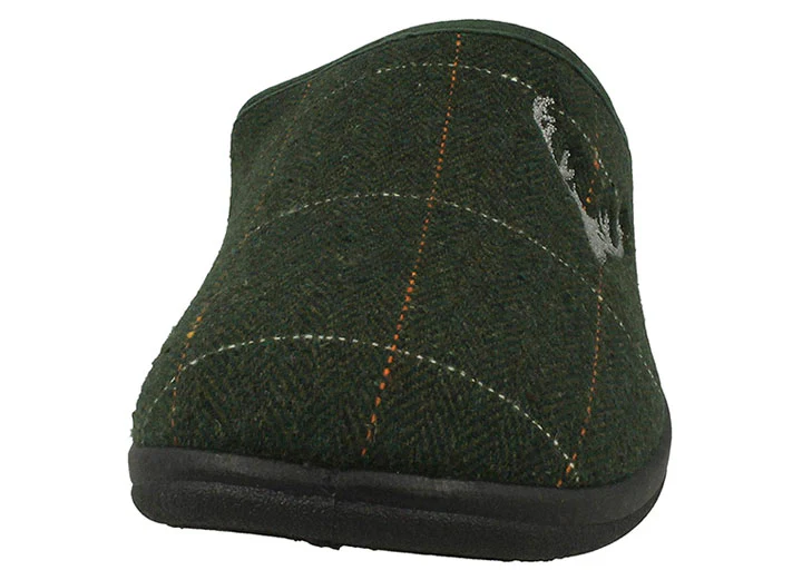 Mens Wide Fit Padders Stag Mule Slippers - Image 12
