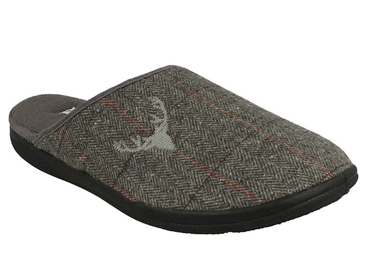 Mens Wide Fit Padders Stag Mule Slippers - Image 15