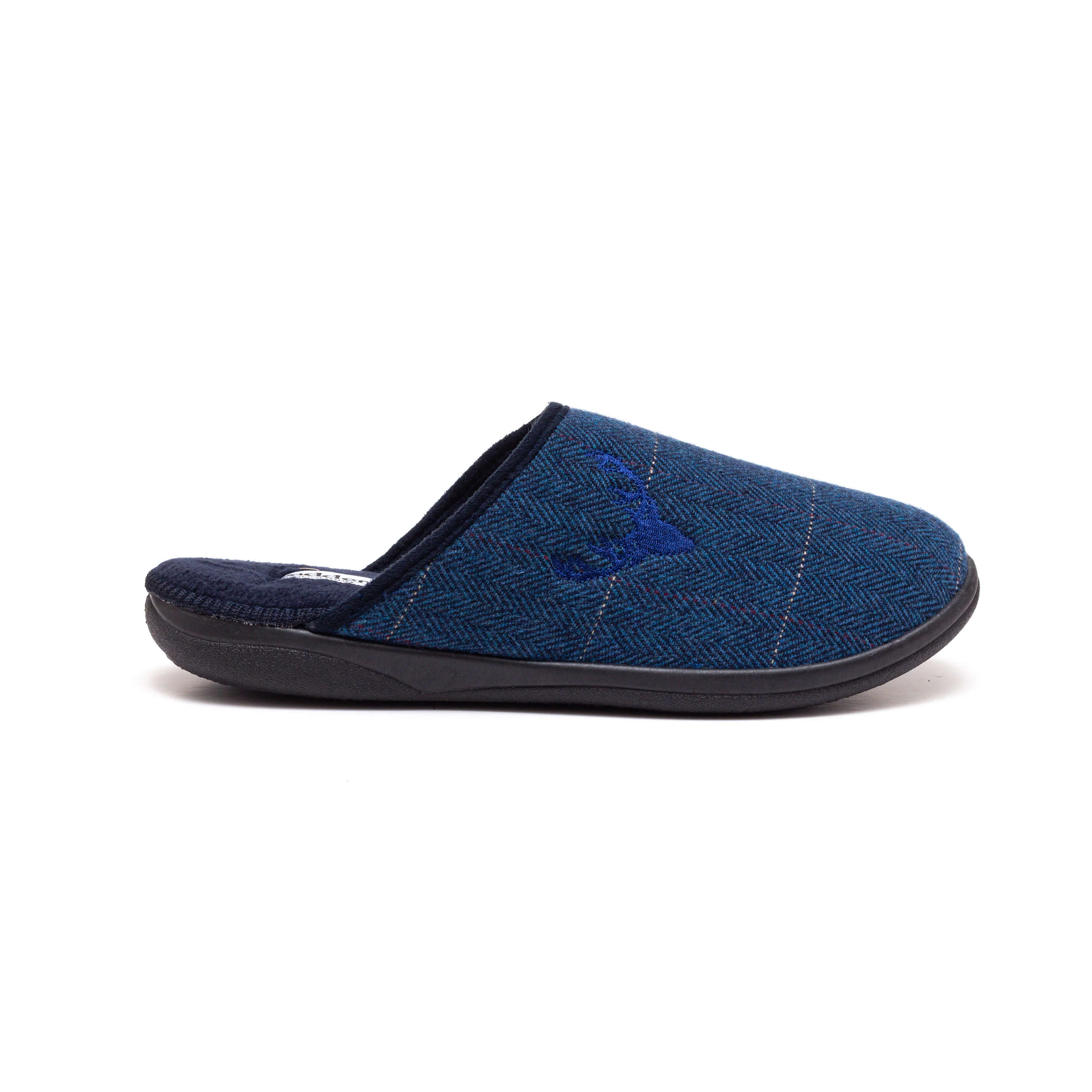Mens Wide Fit Padders Stag Mule Slippers - Image 3