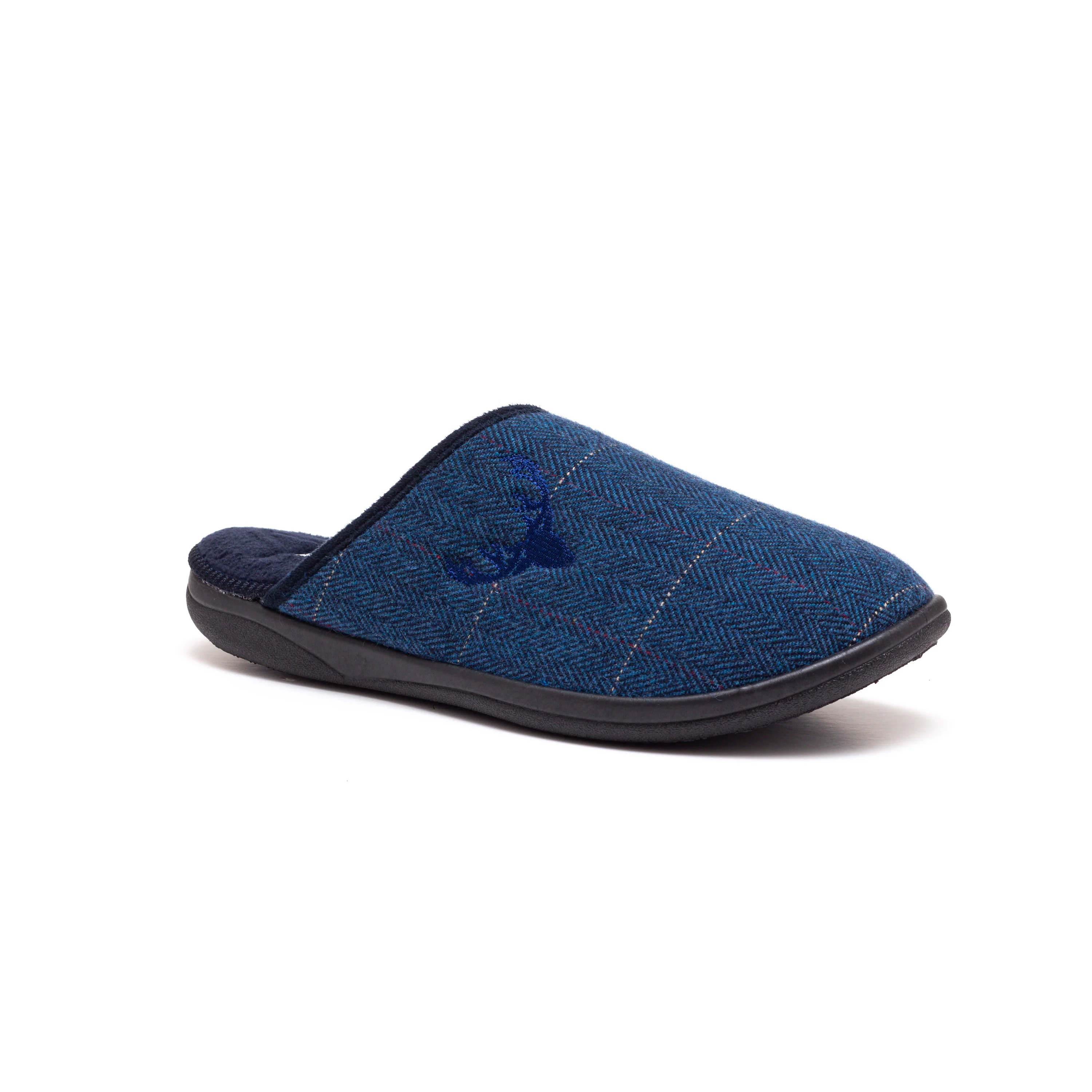Mens Wide Fit Padders Stag Mule Slippers - Image 4