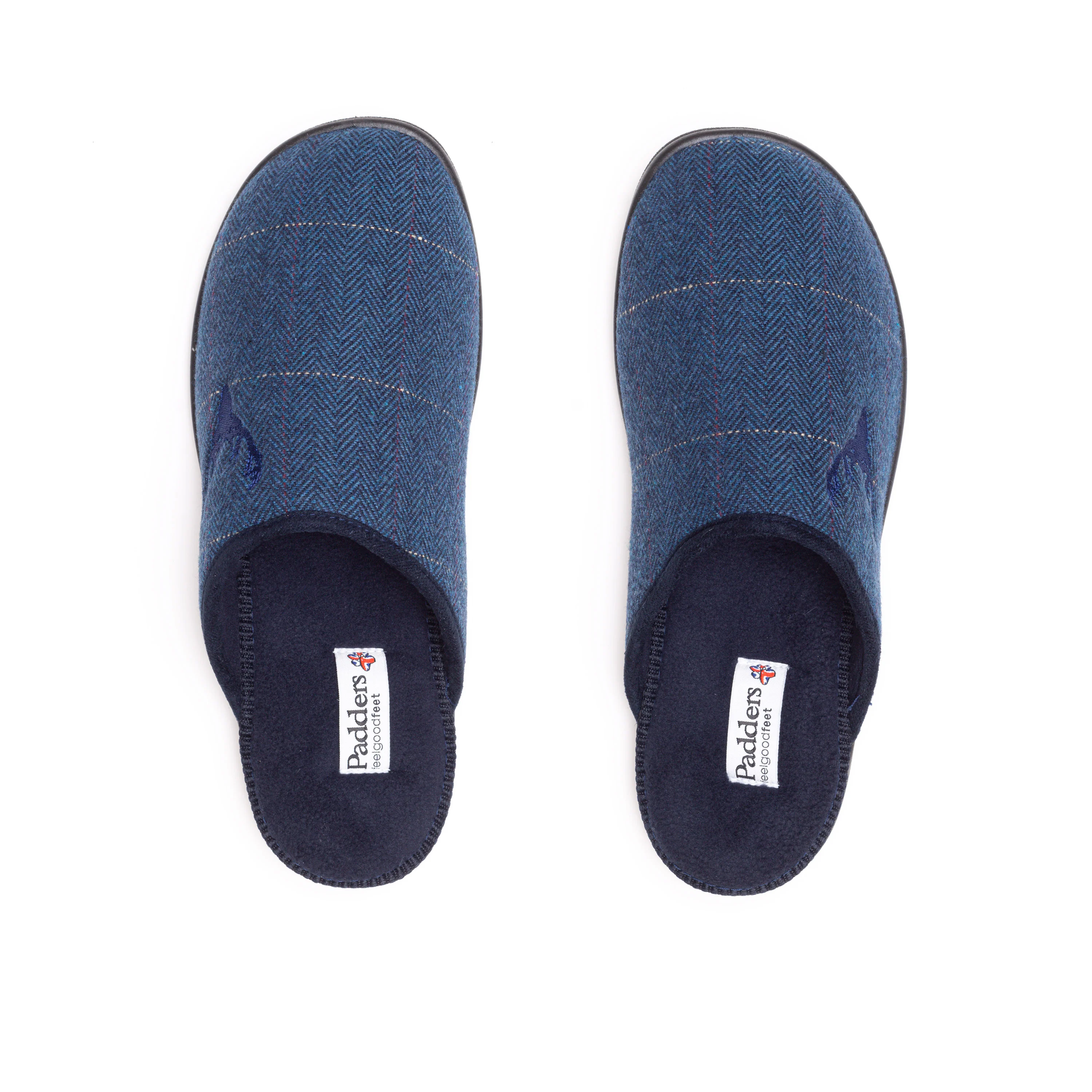 Mens Wide Fit Padders Stag Mule Slippers - Image 5