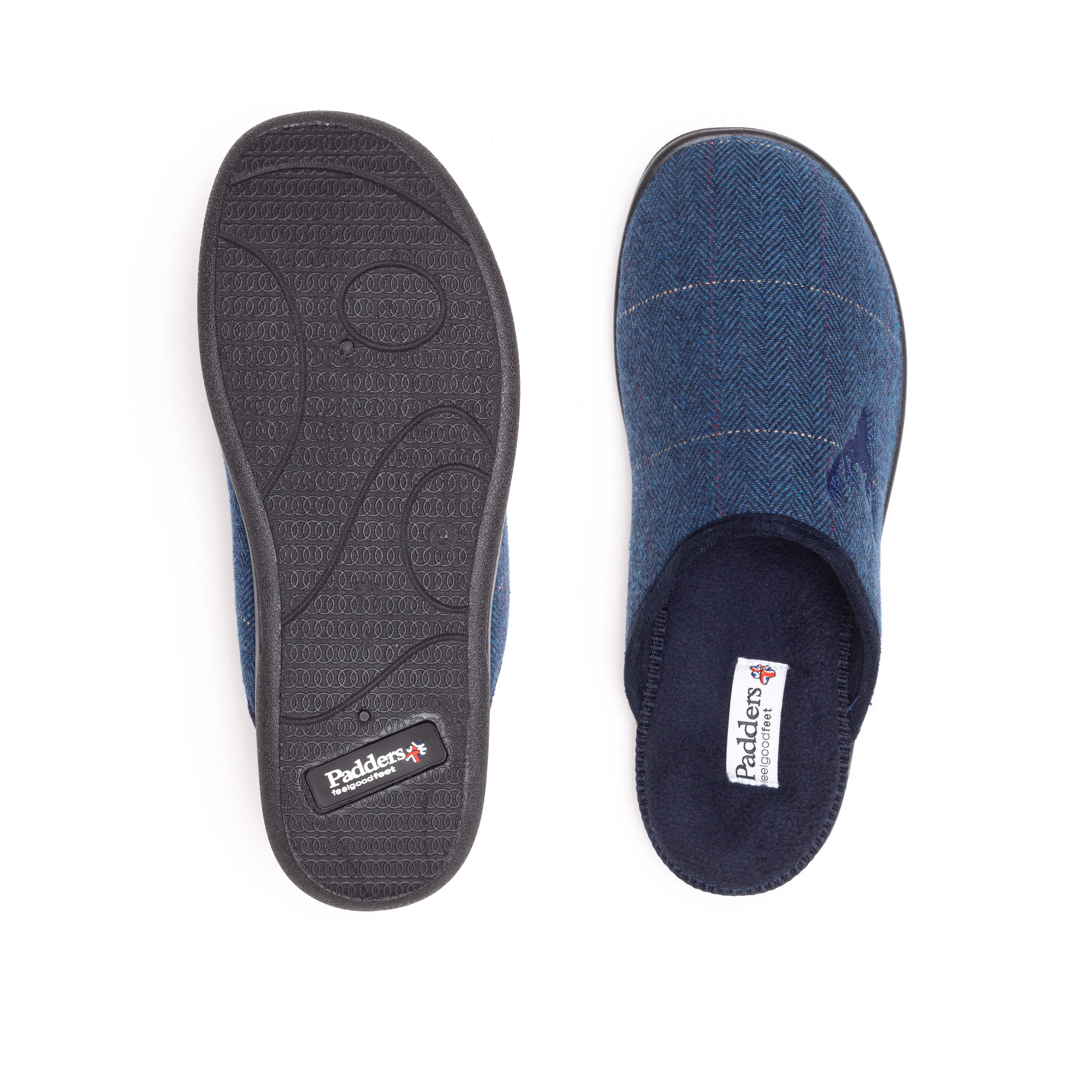 Mens Wide Fit Padders Stag Mule Slippers - Image 6