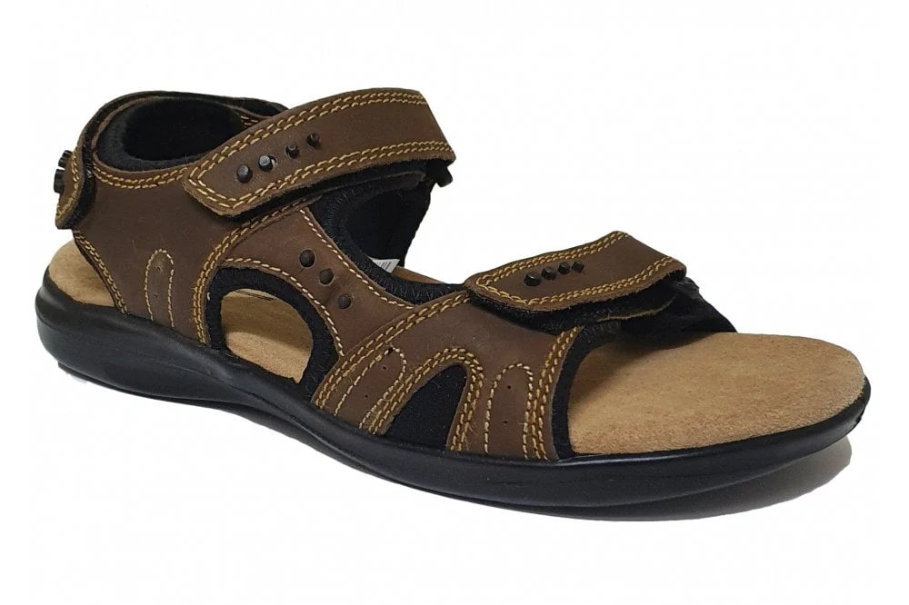 Mens Wide Fit Luxury Roamers M990 Sandals - Image 3