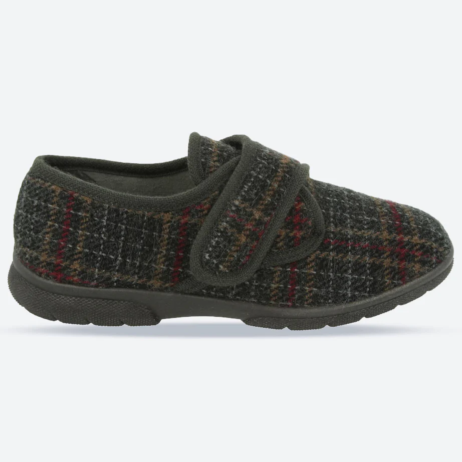 Mens Wide Fit DB Tartan Slippers - Image 16
