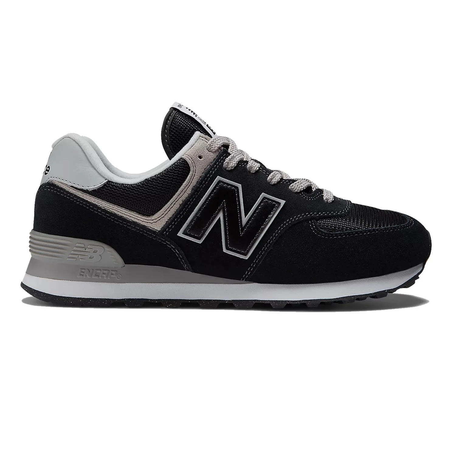Men's Wide Fit New Balance ML574EVB Walking/Running Trainers - Exclusive - Black/White ENCAP Width 4E - Image 2