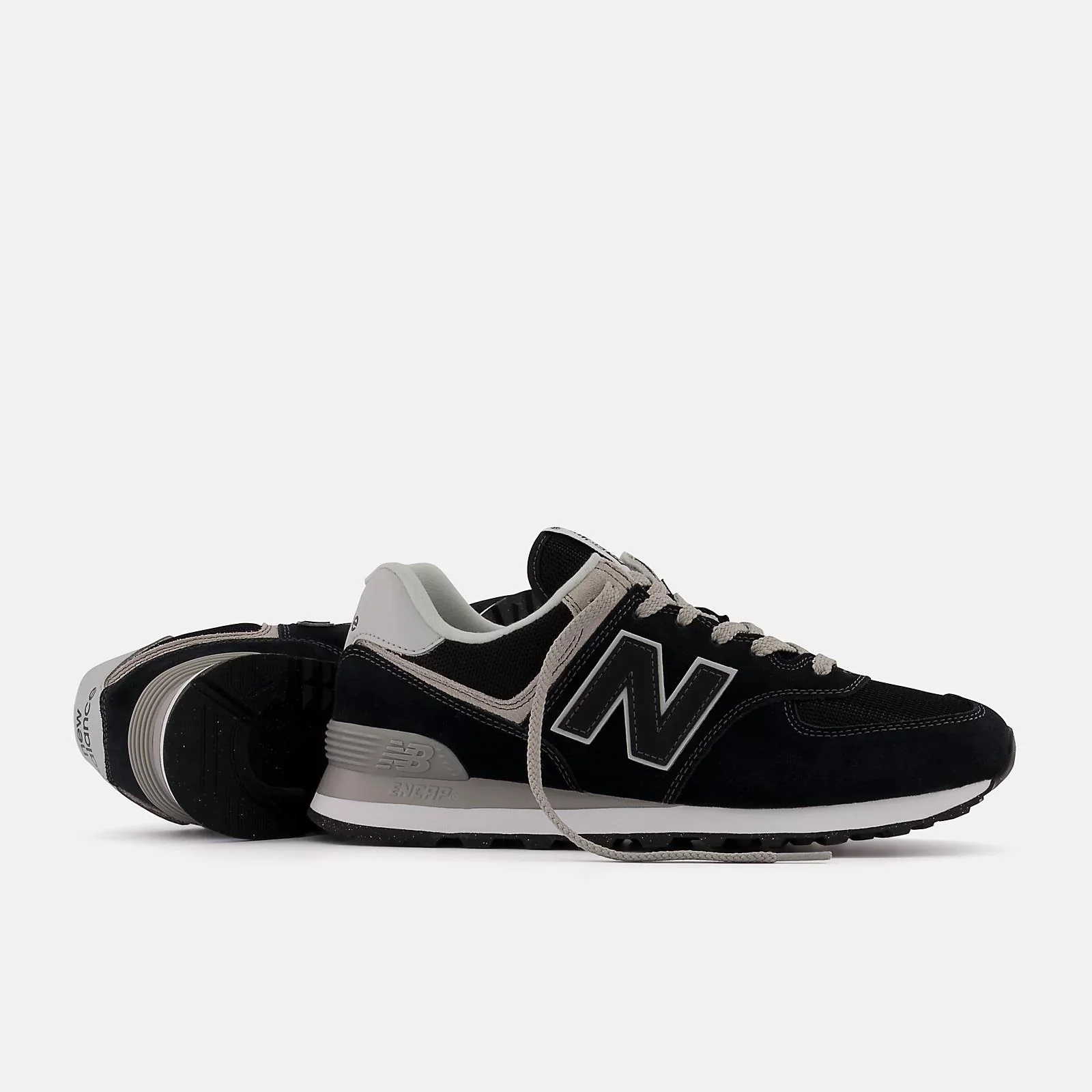 Men's Wide Fit New Balance ML574EVB Walking/Running Trainers - Exclusive - Black/White ENCAP Width 4E - Image 9