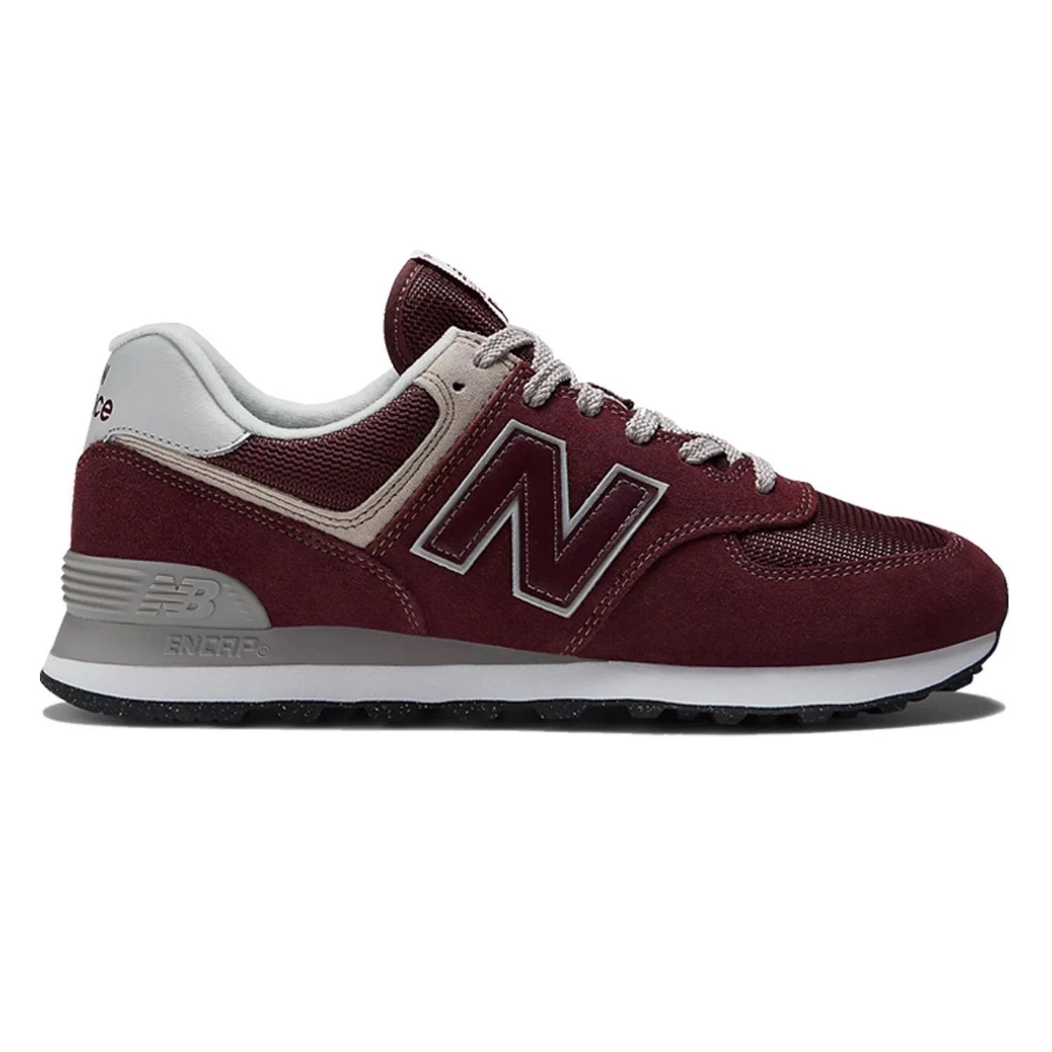 Men's Wide Fit New Balance ML574EVM Walking/Running Trainers - Exclusive - Burgundy/White ENCAP Width 4E - Image 4