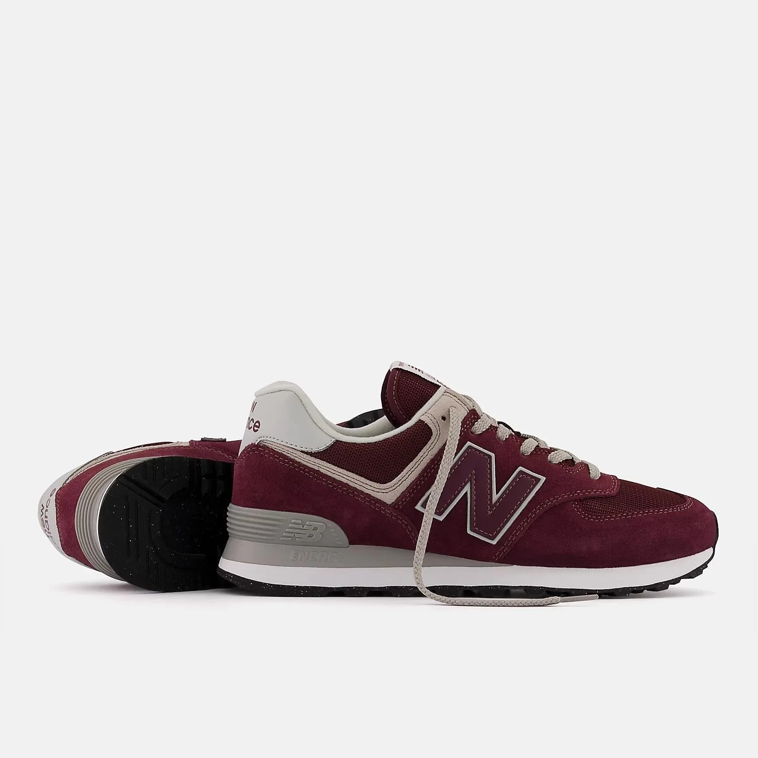 Men's Wide Fit New Balance ML574EVM Walking/Running Trainers - Exclusive - Burgundy/White ENCAP Width 4E - Image 9