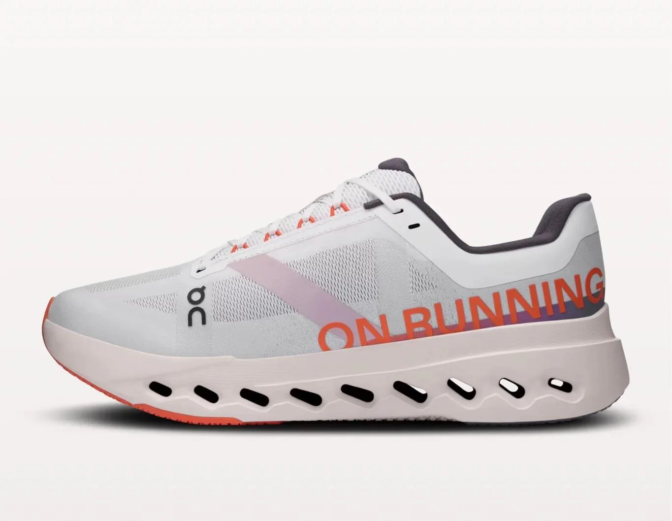 Women's Wide Fit On Cloudsurfer Next Wide Training Shoes - White/Flame - Image 3