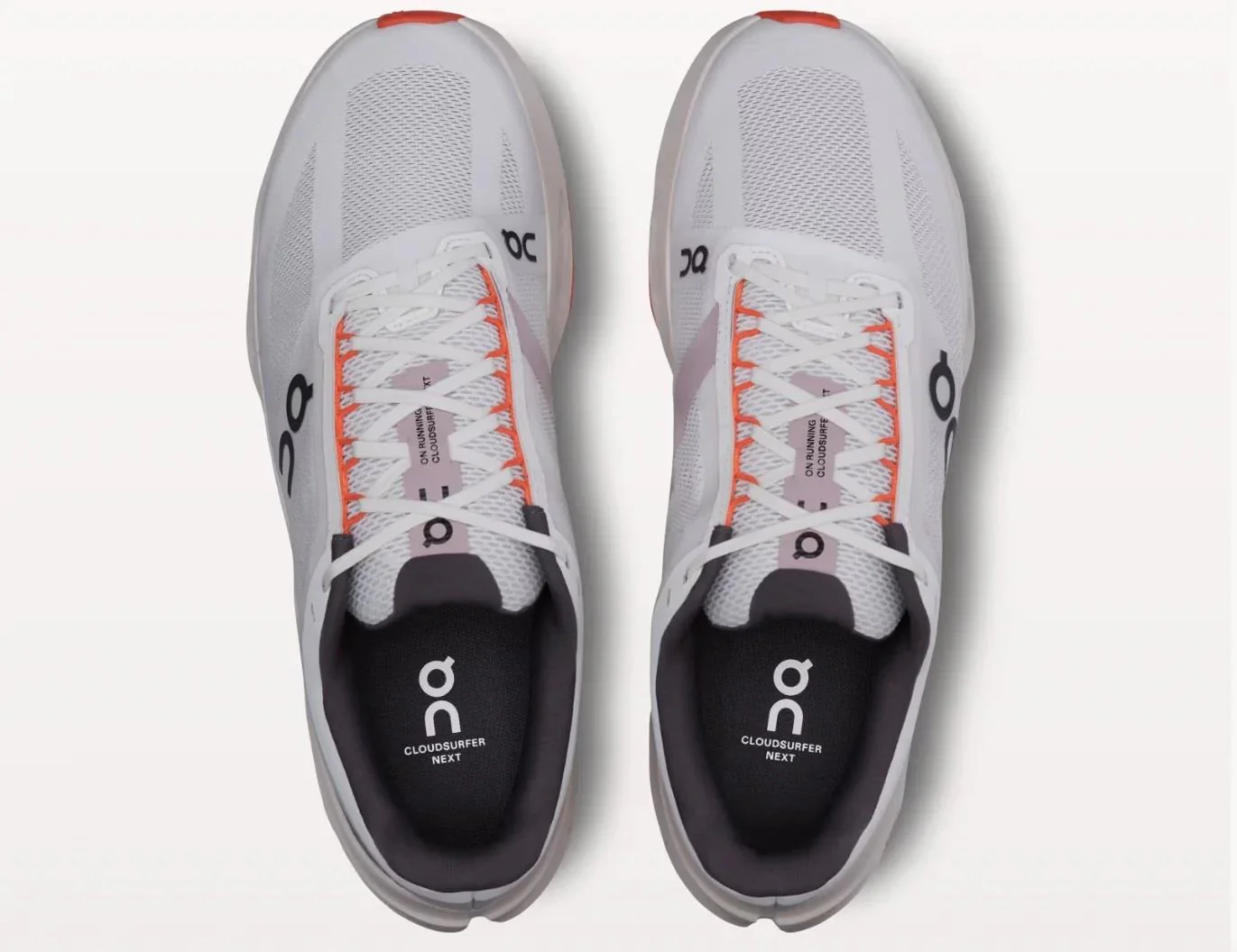 Women's Wide Fit On Cloudsurfer Next Wide Training Shoes - White/Flame - Image 5