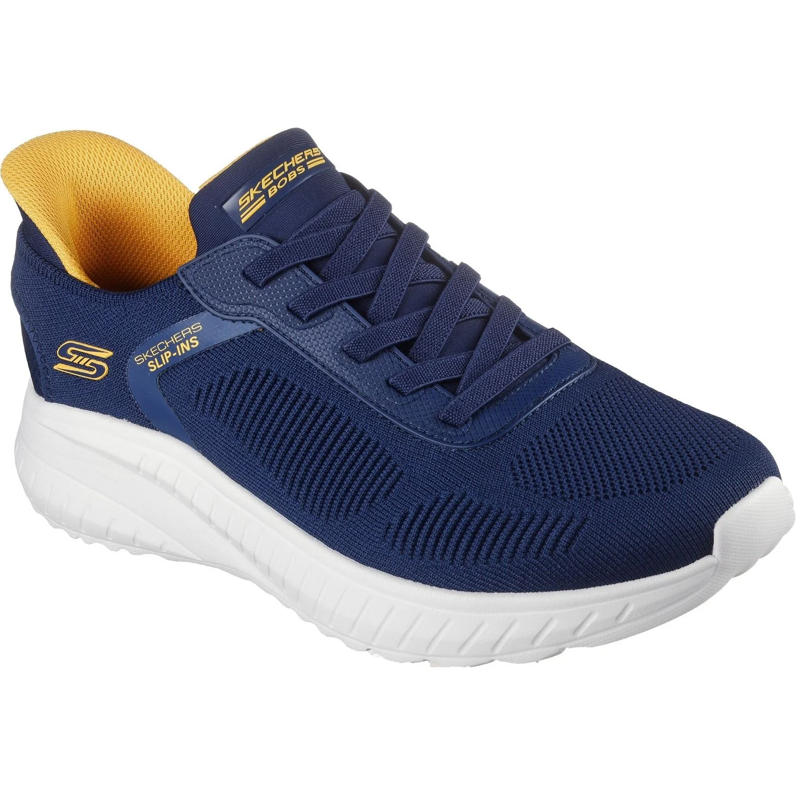 Men's Wide Fit Skechers 118312 Slip-ins Bobs Sport Squad Chaos Solid Step Trainers - Image 3