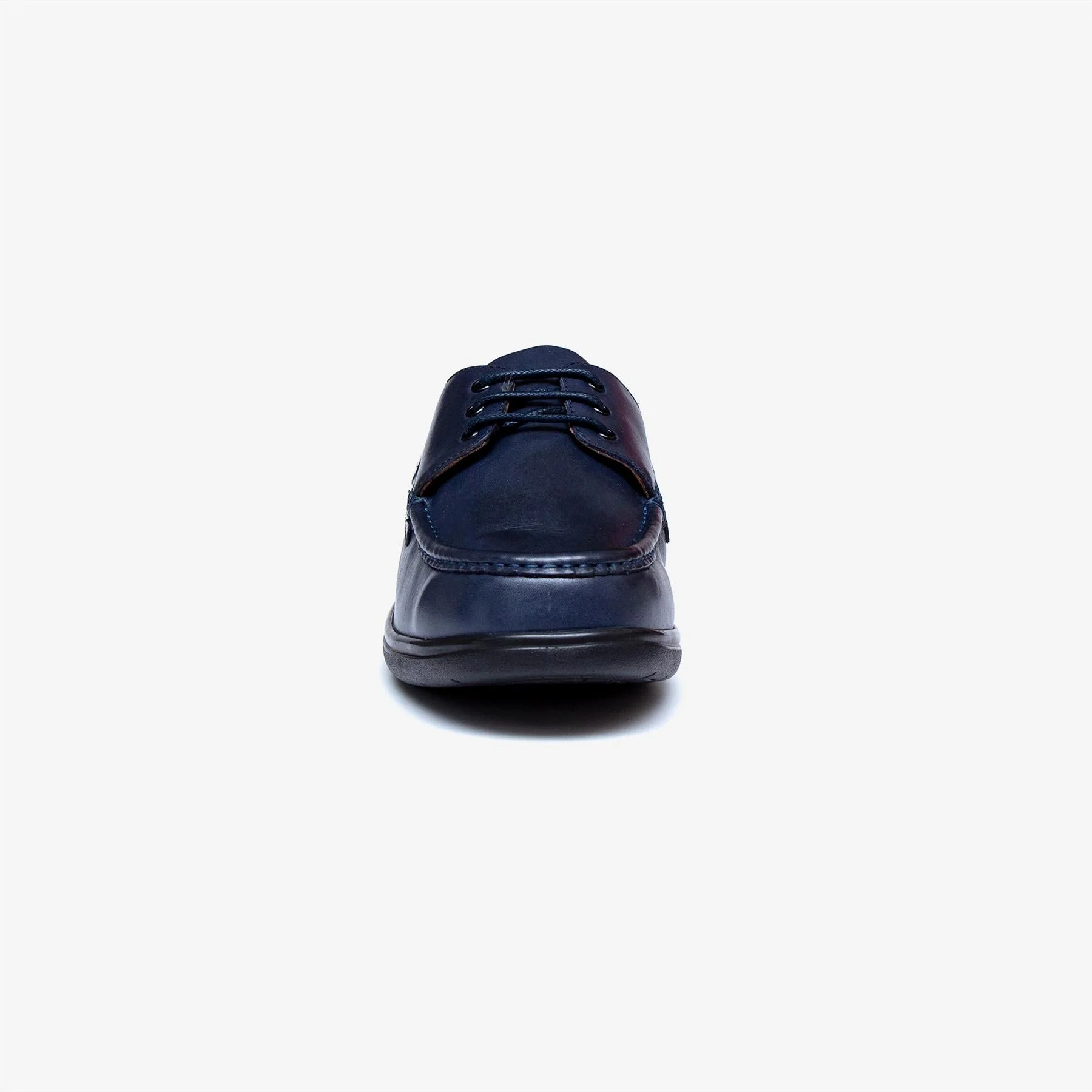 Mens Wide Fit Tredd Well Dean Shoes Navy Boat Shoes - Image 5