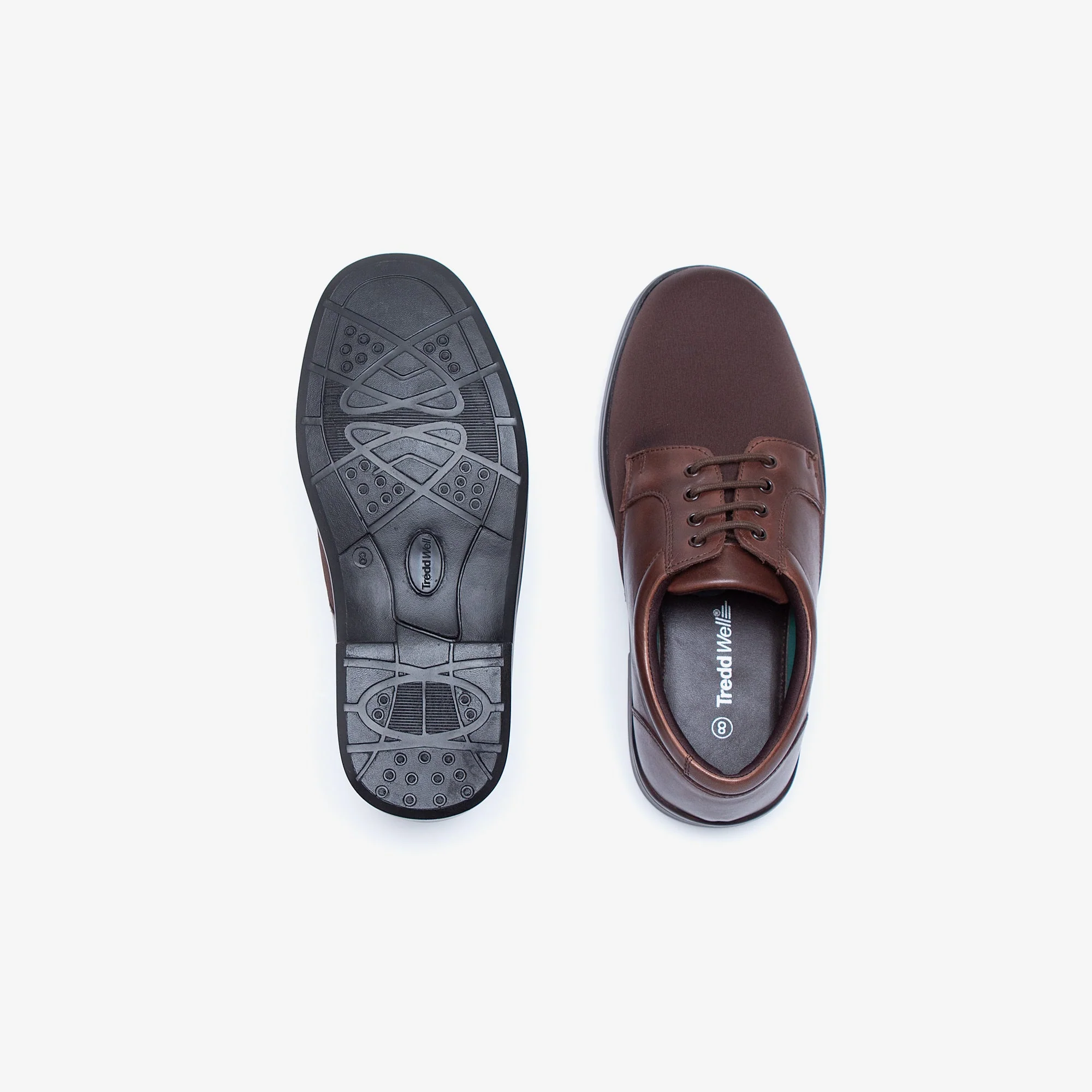 Mens Wide Fit Tredd Well Ryan Lace Up Shoes - Brown - Image 11