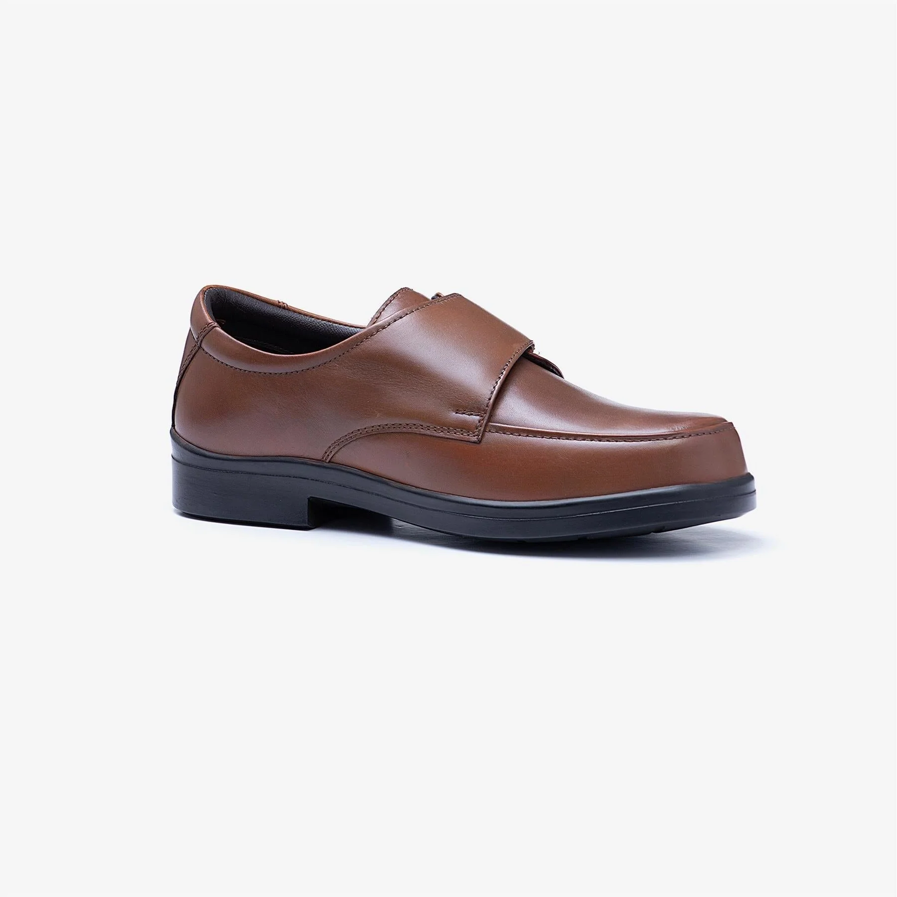 Mens Wide Fit Tredd Well York Velcro Shoes - Tan - Image 4