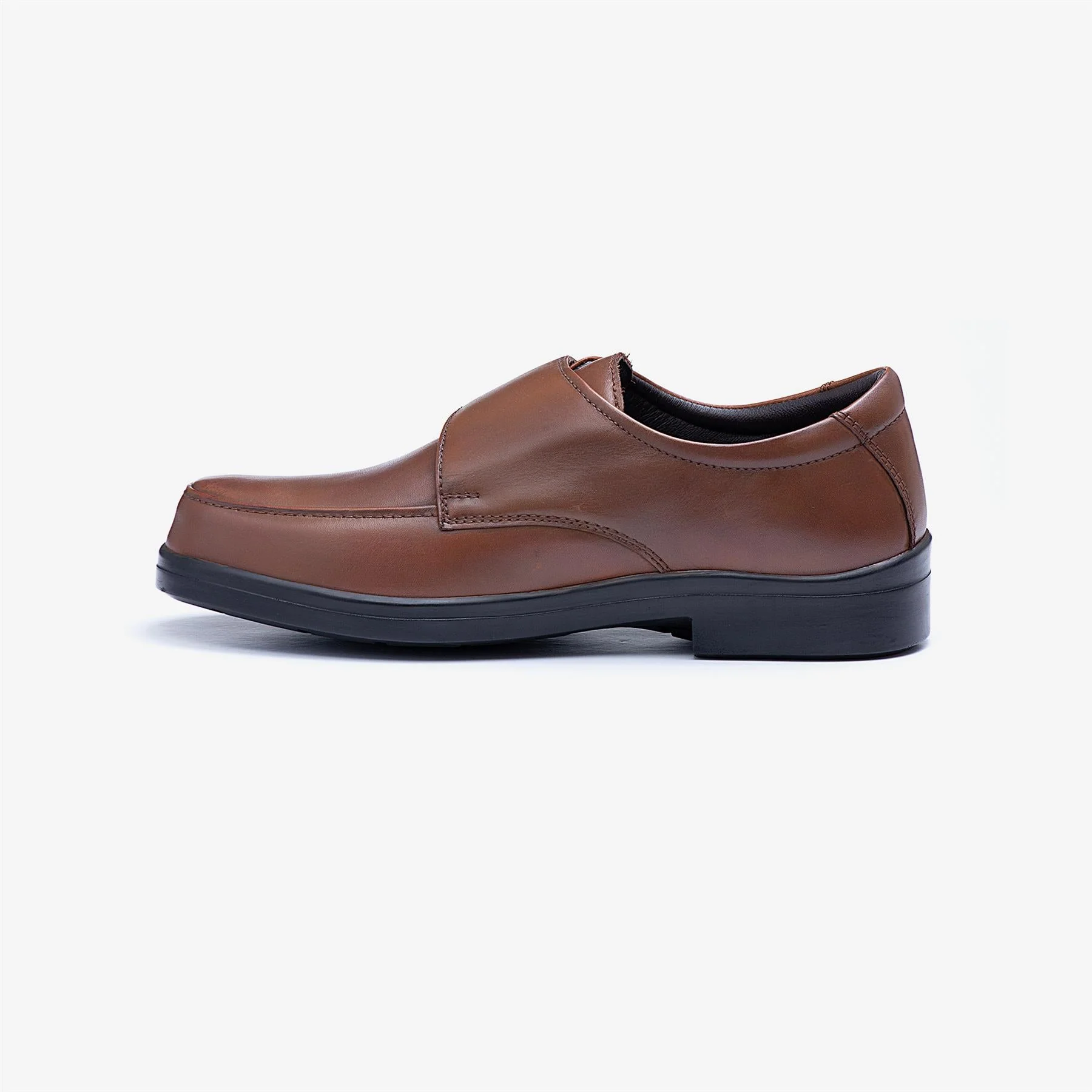 Mens Wide Fit Tredd Well York Velcro Shoes - Tan - Image 5