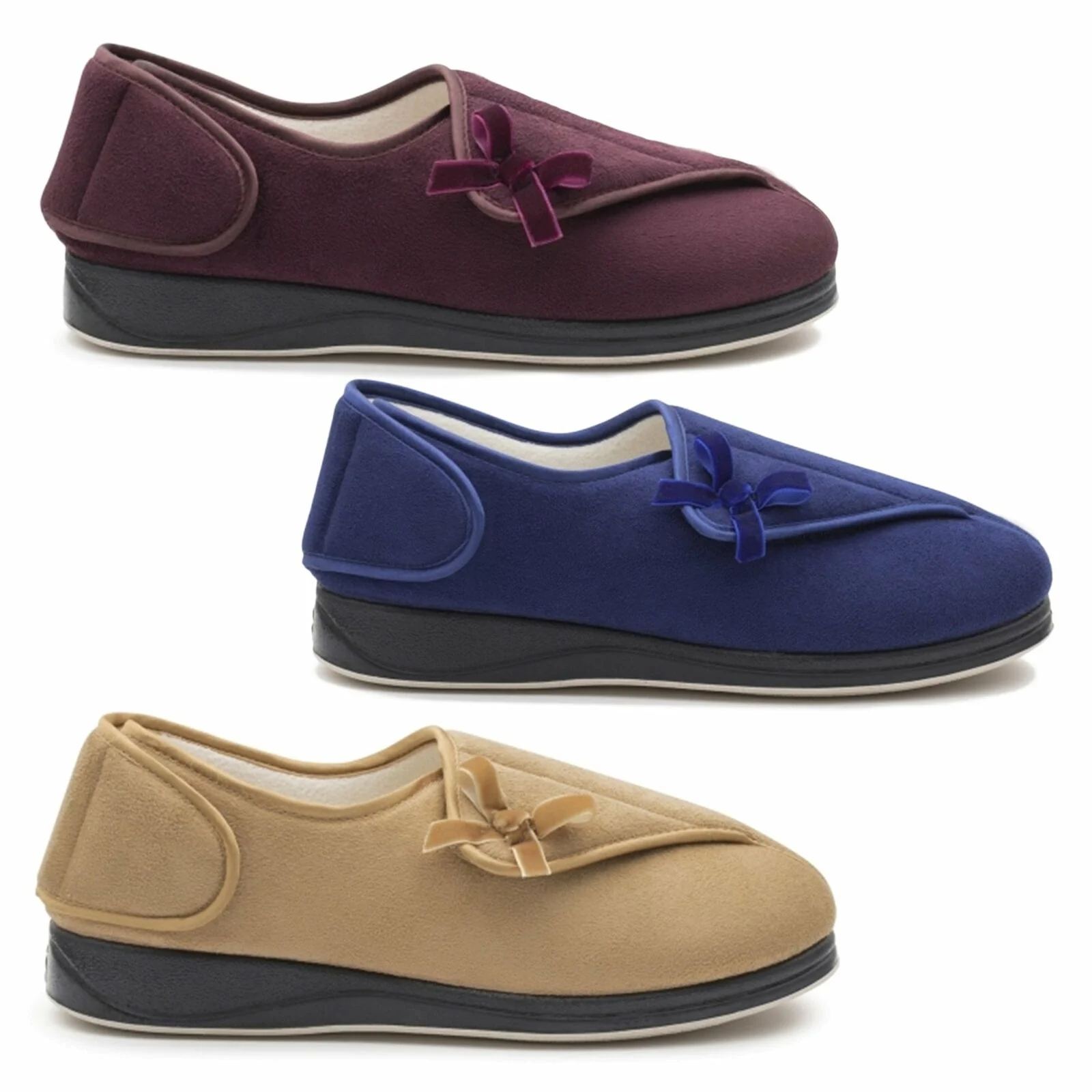 Womens Wide Fit Padders Penny Slippers - Image 12