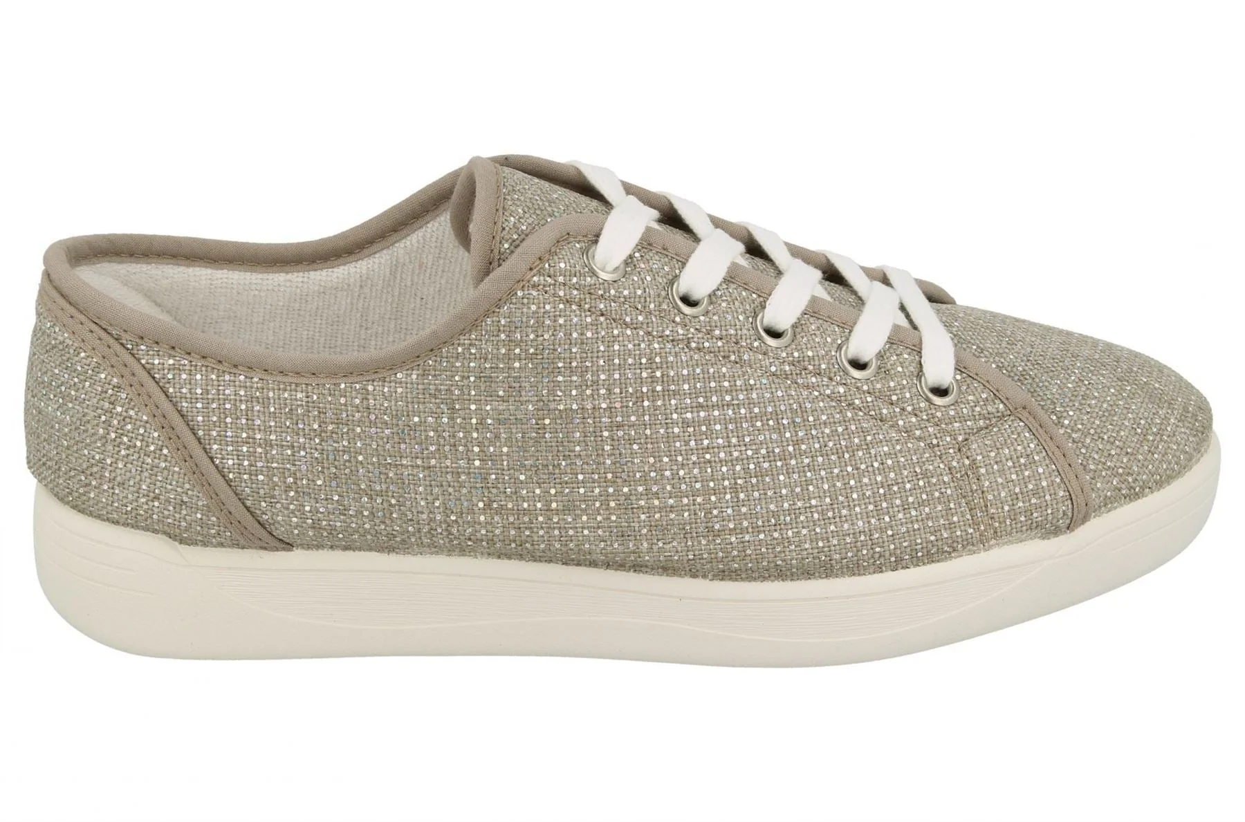 Womens Wide Fit DB Tampa Canvas Shoes - Image 8