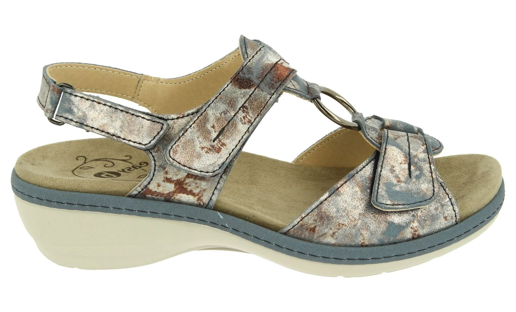 Womens Wide Fit DB Turtle Sandals - Image 7