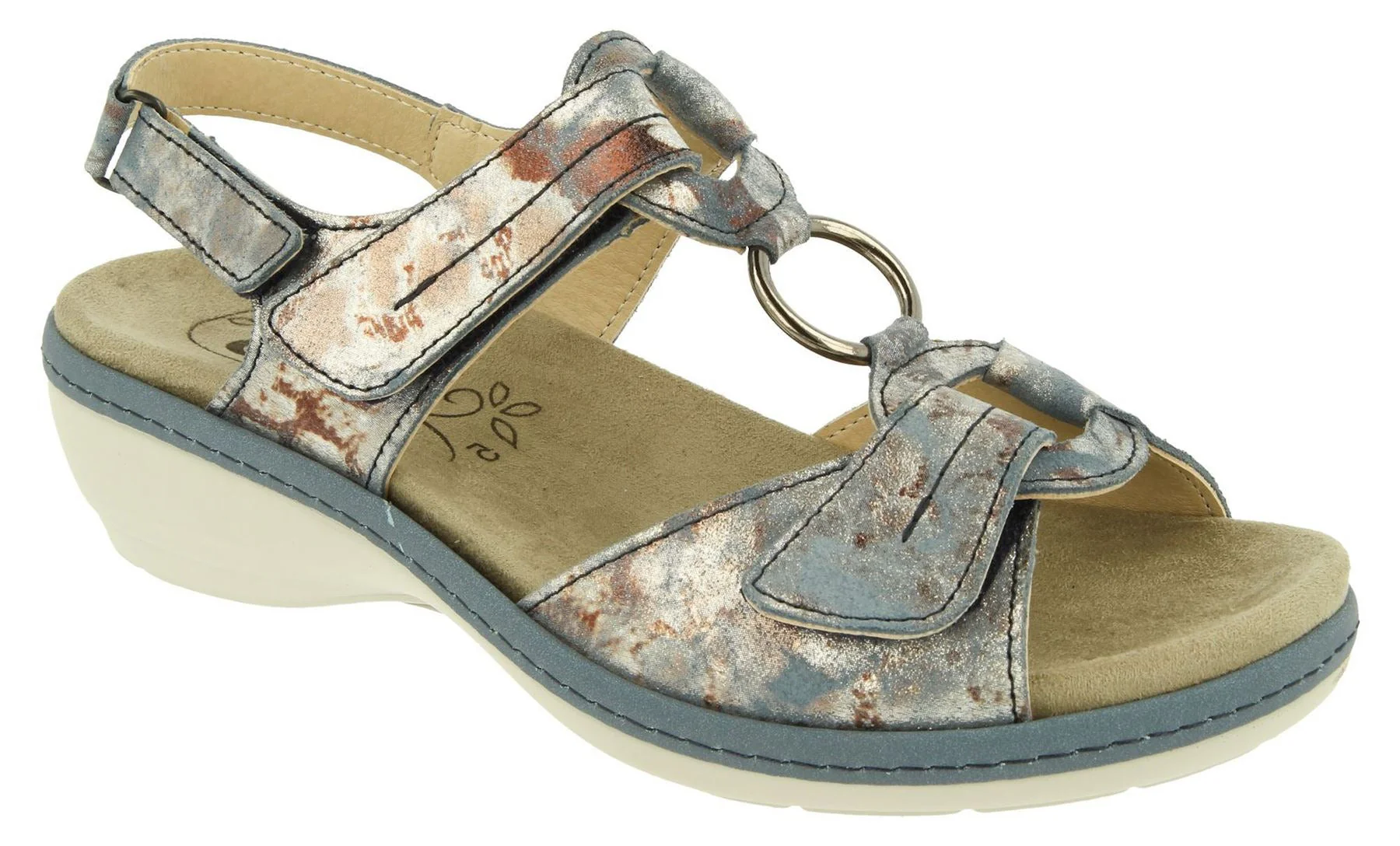 Womens Wide Fit DB Turtle Sandals - Image 8