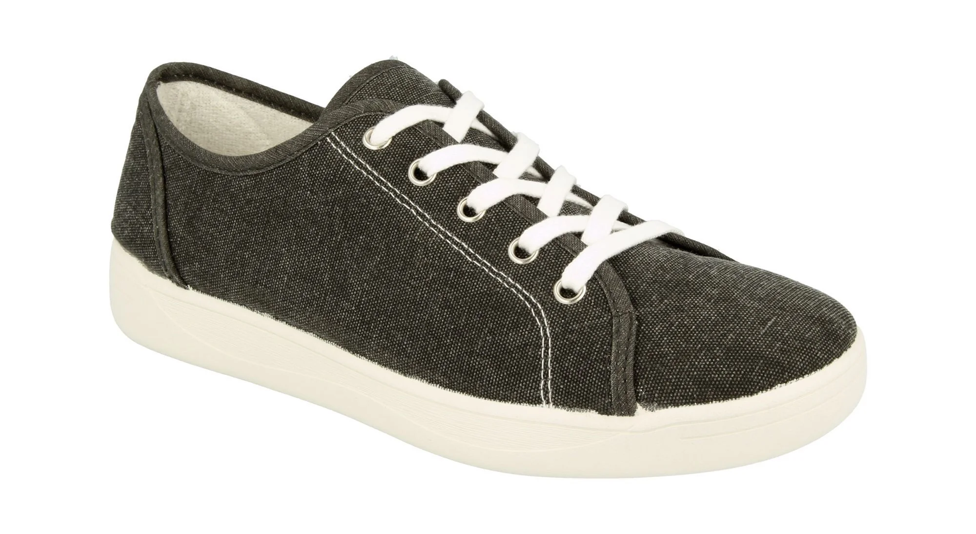 Womens Wide Fit DB Yoko Canvas - Image 3