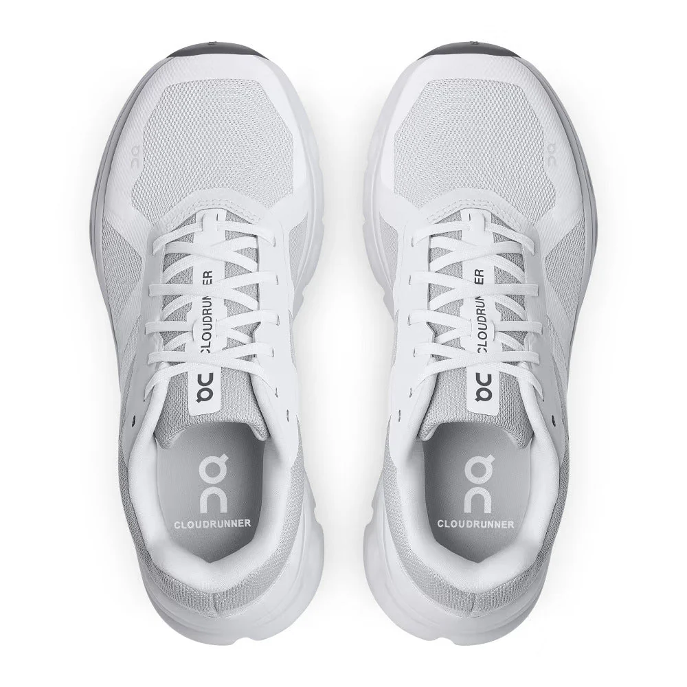 Women's Wide Fit On Cloudrunner Training Shoes - White/Frost - Image 4