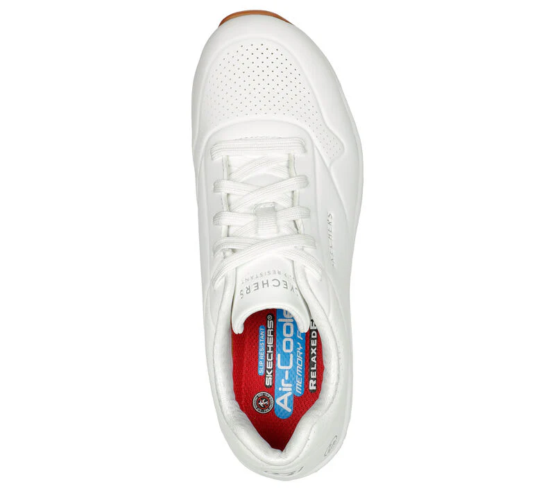 Women's Wide Fit Skechers 108021EC Uno Sr Trainers - Image 13