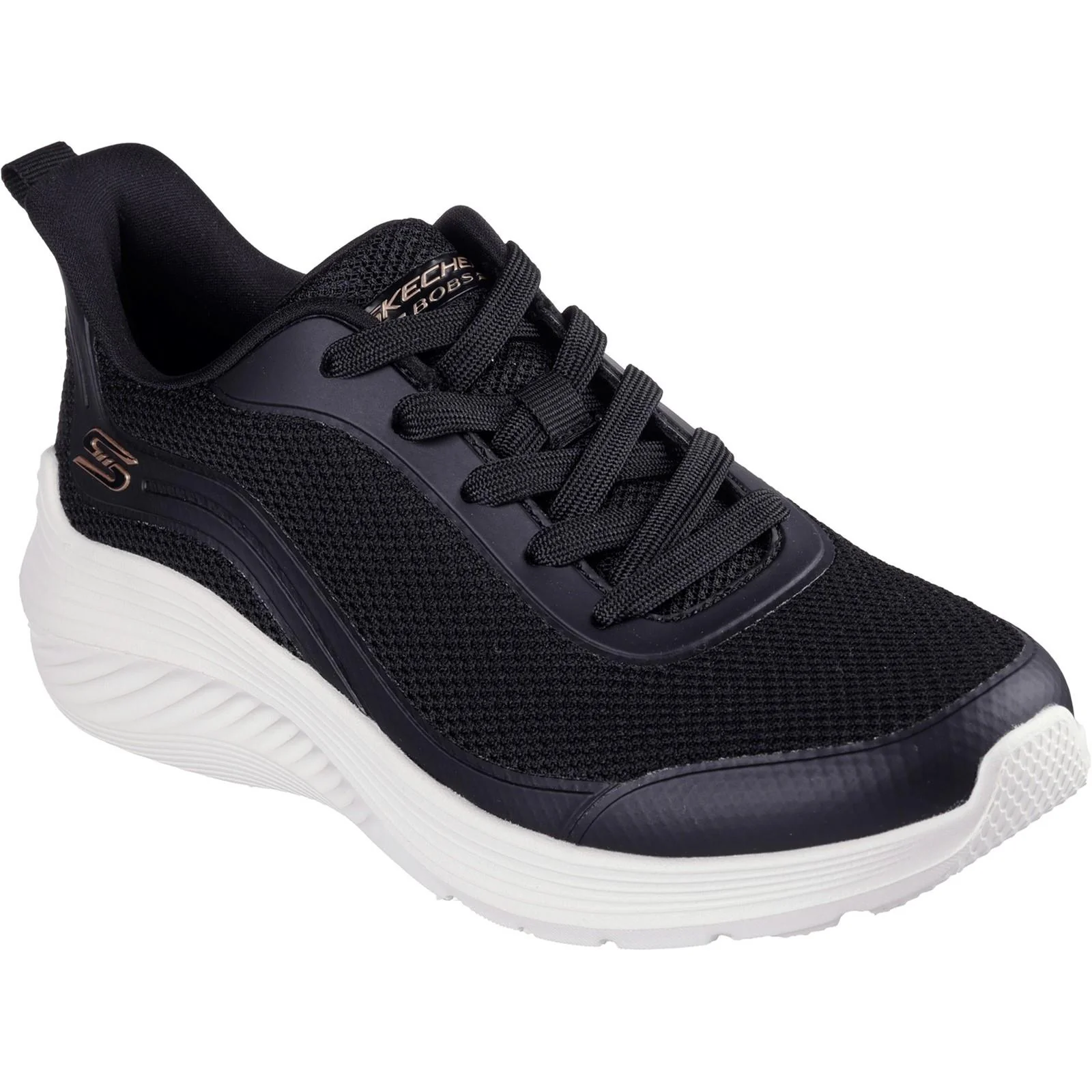 Women's Wide Fit Skechers 117483 Bobs Sport Squad Waves Still Wading Trainers - Image 3