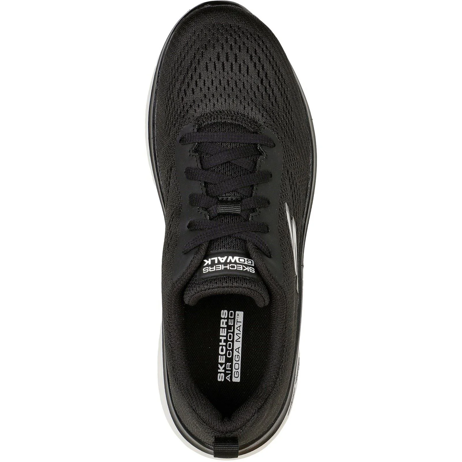 Women's Wide Fit Skechers 124578 GO walk Hyper Burst Trainers - Black/White - Image 7