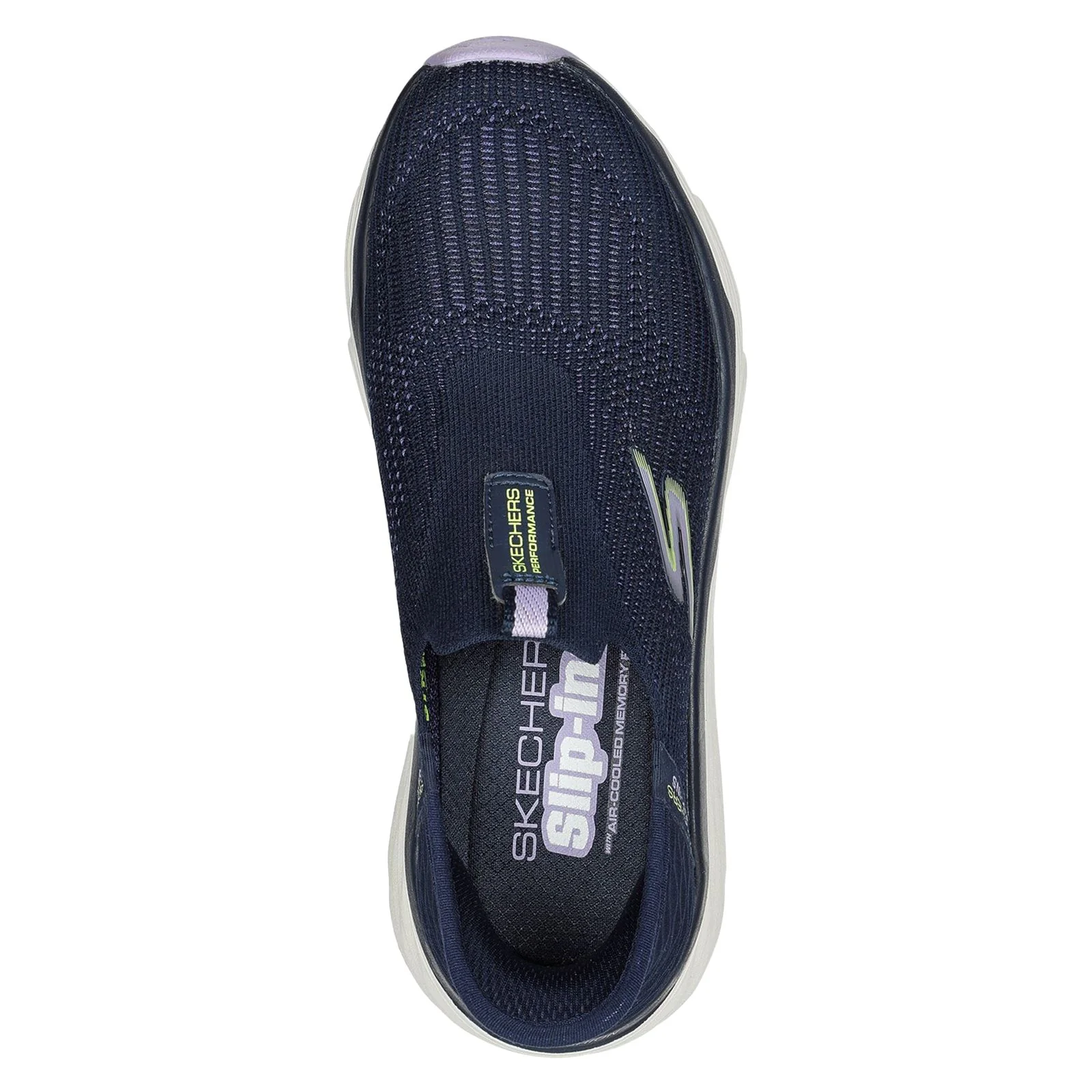 Women's Wide Fit Skechers 128571 Max Cushioning Smooth Trainers - Navy/Lavender - Image 5
