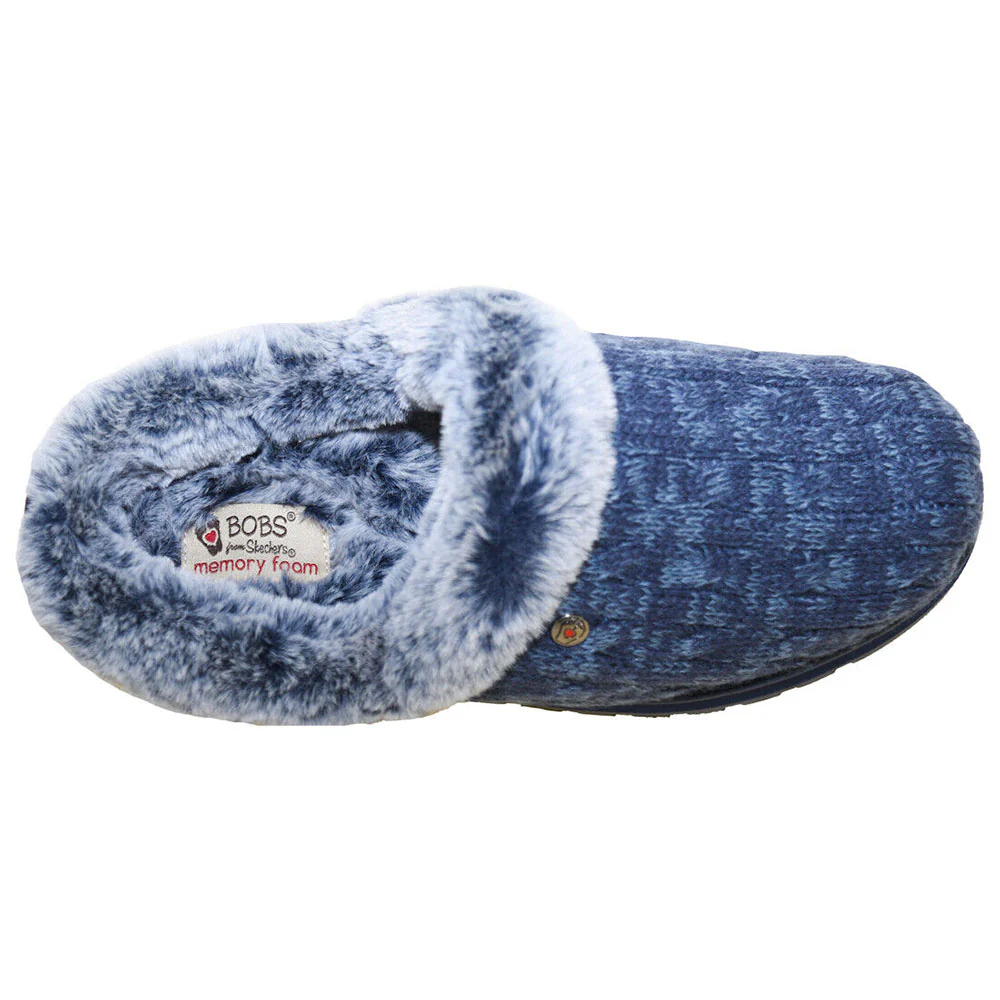 Womens Wide Fit Skechers Bobs Ice Angel 31204W Mule Slippers - Image 9